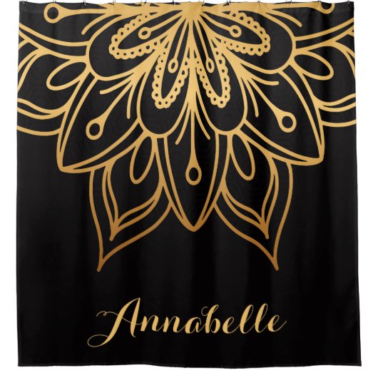 Golden Mandala Duschvorhang (Vorderseite)