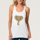 Golden Mandala Elephant - Boho Graphic Art Print Tank Top (Vorderseite)