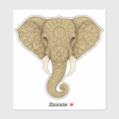 Golden Mandala Elephant Boho - Graphic Art Vinyl Aufkleber (Blatt)