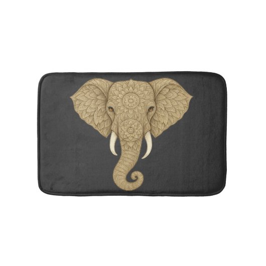 Golden Mandala Elephant Graphic Art - Boho Print Badematte (Vorderseite)