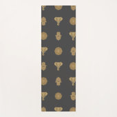 Golden Mandala Elephant Hamsa Hand -Boho Art Print Yogamatte (Vorderseite)