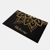 Golden Mandala Fußmatte (Schrägansicht)