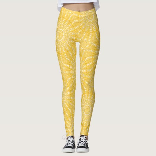 Golden Mandala Geometric Pattern Leggings (Vorderseite)