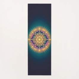 Golden Mandala Glow on Teal – Spiritual Sacred Yogamatte