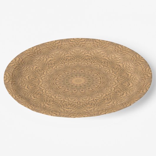 Golden mandala. "Goldener Sand". Pappteller (Schrägansicht)