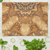 Golden Mandala Kaleidoscope Pattern Kitchen Towel Geschirrtuch (Gefaltet)