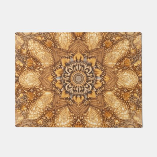 Golden Mandala Kaleidoscope Pattern Towel Fußmatte (Vorderseite)