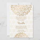 Golden mandala Mehndi Indian Wedding Einladung (Rückseite)