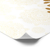 Golden mandala Mehndi personalisierter Empfang Poster (Ecke)