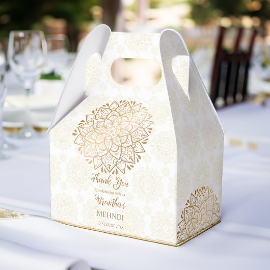 Golden mandala Mehndi personalisierter Name Geschenkschachtel