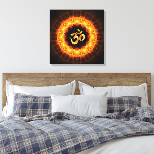 Golden Mandala mit OM Leinwanddruck (Insitu (Schlafzimmer))