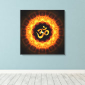 Golden Mandala mit OM Leinwanddruck (Insitu (Holzboden))