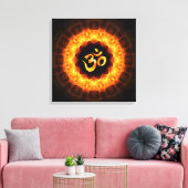 Golden Mandala mit OM Leinwanddruck (Insitu (Wohnzimmer))