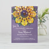 Golden Mandala | Moderne Mandala Meditation, Lila Einladung (Stehend Vorderseite)