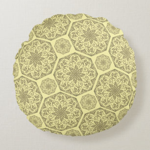 Golden Mandala Mosaic Pattern Throw Kissen