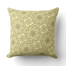 Golden Mandala Mosaic Pattern Throw Kissen