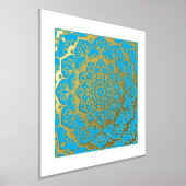 Golden Mandala on Blue Foliendrucke (Ablage )