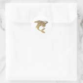 Golden Mandala Orca Runder Aufkleber (Tasche)