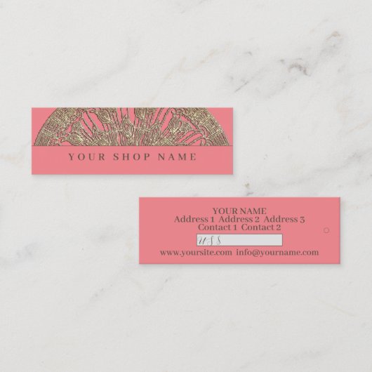 Golden Mandala - Preis-Tag - Visitenkarte (Vorne/Hinten)