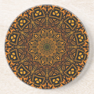 Golden Mandala Sandstein Untersetzer