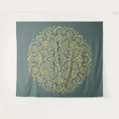 Golden Mandala - Tapestry Wandteppich (Vorderseite (Horizontal))