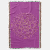 Golden Mandala - Throw Blanket Decke (Vorderseite Vertikal)