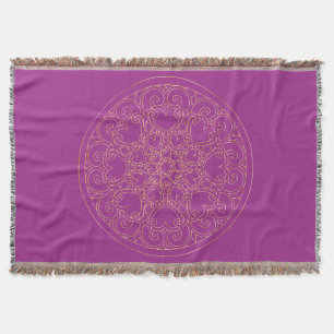 Golden Mandala - Throw Blanket Decke
