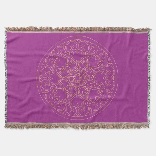 Golden Mandala - Throw Blanket Decke (Vorderseite)