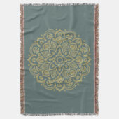 Golden Mandala - Throw Blanket Decke (Vorderseite Vertikal)