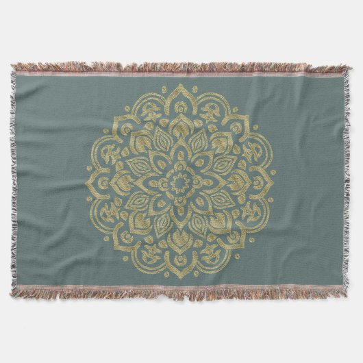 Golden Mandala - Throw Blanket Decke (Vorderseite)