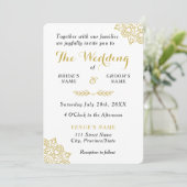 Golden Mandala Wedding Einladung (Stehend Vorderseite)