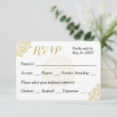 Golden Mandala Wedding Einladung RSVP Card (Stehend Vorderseite)
