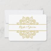 Golden Mandala Wedding Einladung RSVP Card (Rückseite)