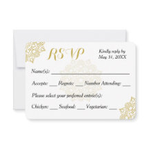 Golden Mandala Wedding Einladung RSVP Card