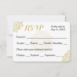 Golden Mandala Wedding Einladung RSVP Card