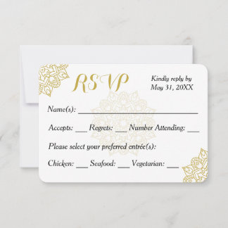 Golden Mandala Wedding Einladung RSVP Card