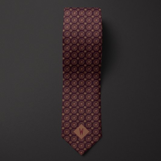 Golden Mandala zum Deep Burgundy Trauzeuge Krawatte