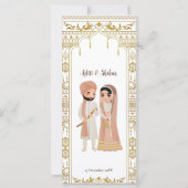 Golden Mandap Border indisches Hochzeitsmenü (Rückseite)