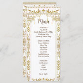 Golden Mandap Border indisches Hochzeitsmenü (Vorne/Hinten)