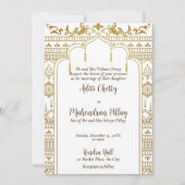 Golden Mandap Indianermuster Einladung (Vorderseite)