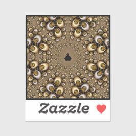 Golden Mandelbrot Fraktal Aufkleber