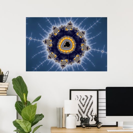 Golden Mandelbrot - Fraktal Poster (Heimbüro)
