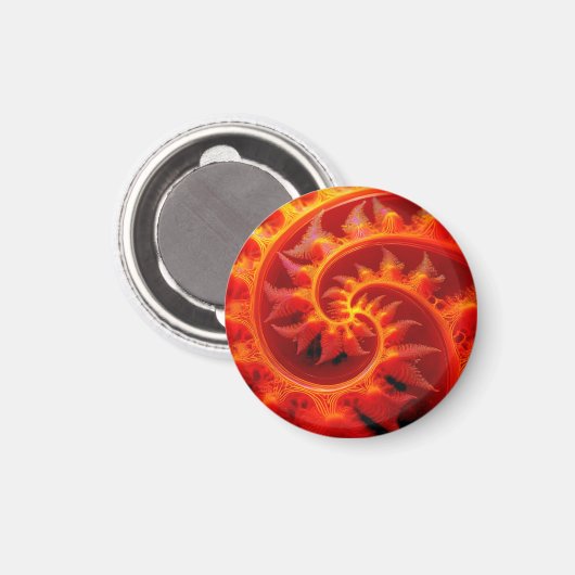 Golden Mandelbrot Set With Fern Accents Magnet (Vorderseite/Rückseite)