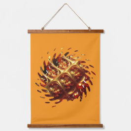 Golden Mandelbrot - Spinning About Wandteppich Mit Holzrahmen