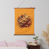 Golden Mandelbrot - Spinning About Wandteppich Mit Holzrahmen (Schlafzimmer)