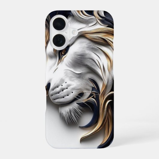 Golden Mane Löwe – Luxuriöse Power iPhone 16 Hülle (Rückseite)