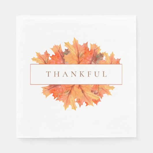 Golden Maple Blätter Individuelle Fall Botanisch Serviette (Vorderseite)