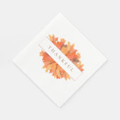 Golden Maple Blätter Individuelle Fall Botanisch Serviette (Ecke)