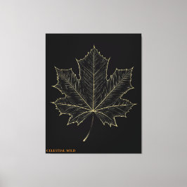 Golden Maple Leaf Botanical Art Canvas Gift Leinwanddruck