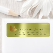 Golden Maple Leaf Linen Rücksendeadressen-Aufklebe (Insitu)